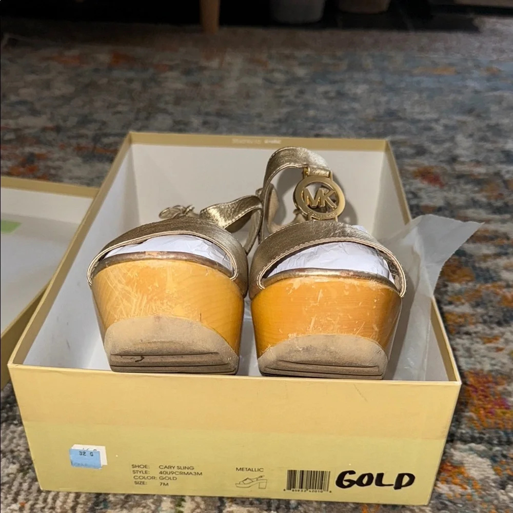 Michael Kors Gold Platform Sandals